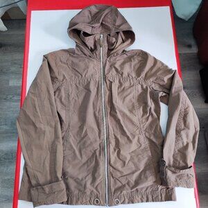 Columbia outdoor light jacket with hood brown women's size XL